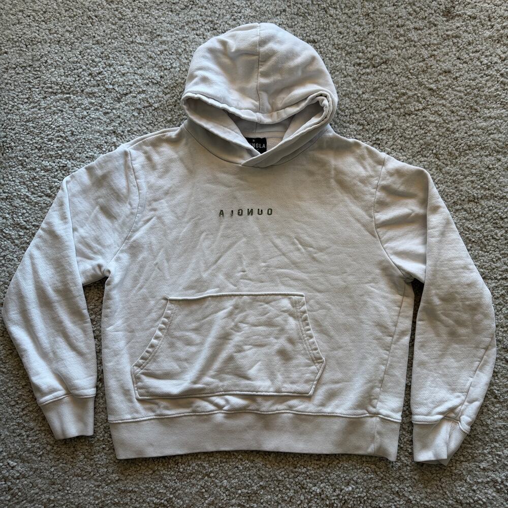 Men's YoungLA  511 MirroredHoodie HeavyweightFrenchTerry, XL White PreOwned-Good